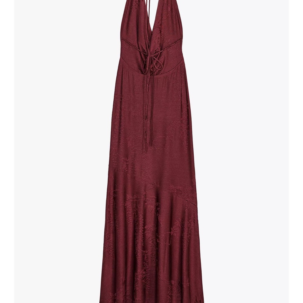 🎉SALE🎉NWT🔥ZARA Jacquard Halter Dress - Picture 6 of 8